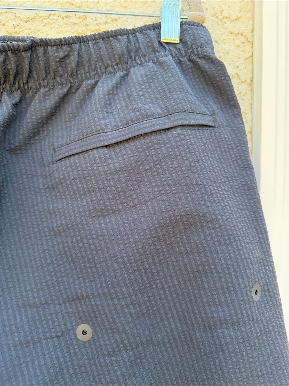 Theory Men's Black Jace OSP Splash Seersucker Swim Trunk Active Short Size M